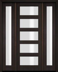 WDMA 52x96 Door (4ft4in by 8ft) Exterior Swing Mahogany Modern 5 Lite Shaker Single Entry Door Sidelights 2