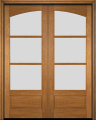 WDMA 52x96 Door (4ft4in by 8ft) Exterior Barn Mahogany Double 3/4 Arch 3 Lite or Interior Door 1