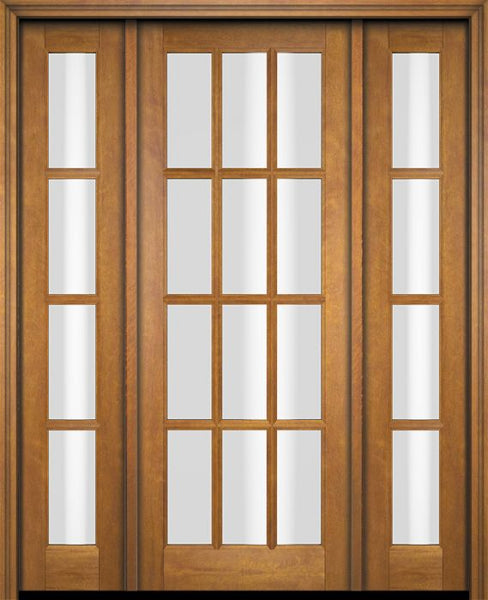 WDMA 52x96 Door (4ft4in by 8ft) Exterior Swing Mahogany 12 Lite TDL Single Entry Door Sidelights 1