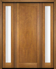 WDMA 52x96 Door (4ft4in by 8ft) Exterior Swing Mahogany Modern Full Flat Panel Shaker Single Entry Door Sidelights 1