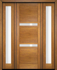 WDMA 52x96 Door (4ft4in by 8ft) Exterior Swing Mahogany 132 Windermere Shaker Single Entry Door Sidelights 1