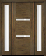 WDMA 52x96 Door (4ft4in by 8ft) Exterior Swing Mahogany 132 Windermere Shaker Single Entry Door Sidelights 3