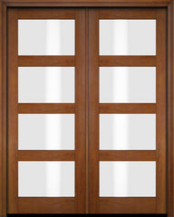 WDMA 52x96 Door (4ft4in by 8ft) Exterior Barn Mahogany Modern 4 Lite Shaker or Interior Double Door 5