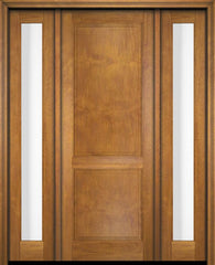 WDMA 52x96 Door (4ft4in by 8ft) Exterior Swing Mahogany 2 Raised Panel Solid Single Entry Door Sidelights 1