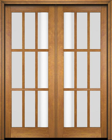 WDMA 52x96 Door (4ft4in by 8ft) Exterior Barn Mahogany 9 Lite TDL or Interior Double Door 1