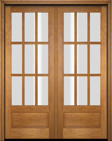 WDMA 52x96 Door (4ft4in by 8ft) Exterior Barn Mahogany 3/4 9 Lite TDL or Interior Double Door 1