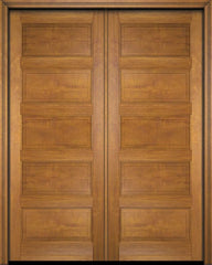 WDMA 52x96 Door (4ft4in by 8ft) Exterior Barn Mahogany 5 Raised Panel Solid or Interior Double Door 1