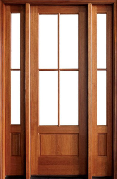 WDMA 52x96 Door (4ft4in by 8ft) Exterior Swing Mahogany Alexandria TDL 4 Lite Single Door/2Sidelight 1