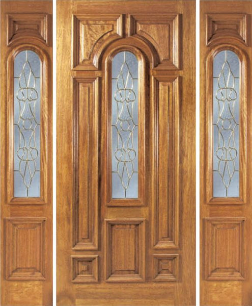 WDMA 54x80 Door (4ft6in by 6ft8in) Exterior Mahogany Ironbark Single Door/2side w/ OL Glass 1