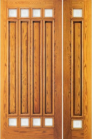 WDMA 54x80 Door (4ft6in by 6ft8in) Exterior Mahogany 8 Lite House One Sidelight Door 1