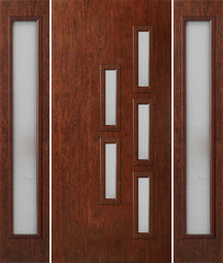 WDMA 54x80 Door (4ft6in by 6ft8in) Exterior Cherry Contemporary Modern 5 Lite Single Entry Door Sidelights FC553 1