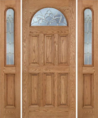 WDMA 54x80 Door (4ft6in by 6ft8in) Exterior Oak Merritt Single Door/2side w/ C Glass 1