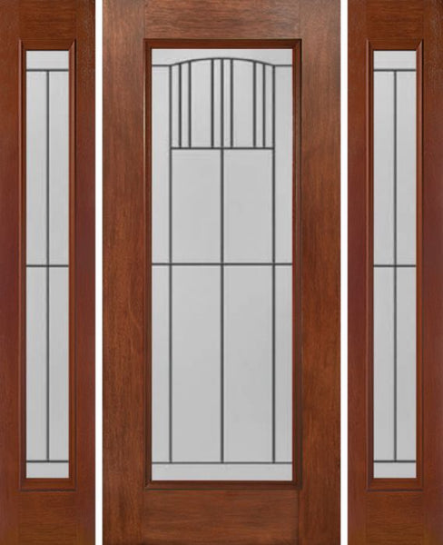 WDMA 54x80 Door (4ft6in by 6ft8in) Exterior Mahogany Full Lite Single Entry Door Sidelights MI Glass 1