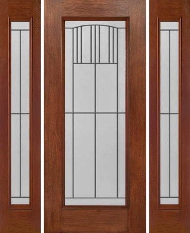 WDMA 54x80 Door (4ft6in by 6ft8in) Exterior Mahogany Full Lite Single Entry Door Sidelights MI Glass 1