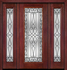 WDMA 54x80 Door (4ft6in by 6ft8in) Exterior Cherry Full Lite Single Entry Door Sidelights Wyngate Glass 1