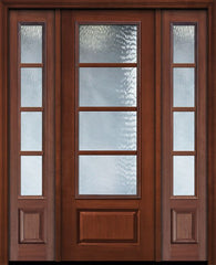 WDMA 56x96 Door (4ft8in by 8ft) French Cherry 96in 3/4 Lite 1 Panel 4 Lite SDL Door /2side 1