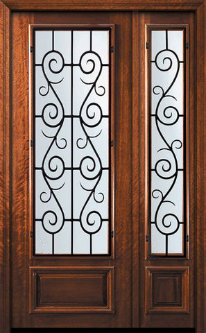 WDMA 56x96 Door (4ft8in by 8ft) Exterior Mahogany 42in x 96in 3/4 Lite St. Charles Door /1side 1