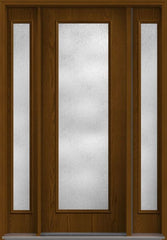 WDMA 56x96 Door (4ft8in by 8ft) Exterior Oak Rainglass 8ft Full Lite Flush Fiberglass Door 2 Sides HVHZ Impact 1