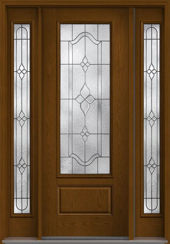 WDMA 56x96 Door (4ft8in by 8ft) Exterior Oak Concorde 8ft 3/4 Lite 1 Panel Fiberglass Door 2 Sides HVHZ Impact 1