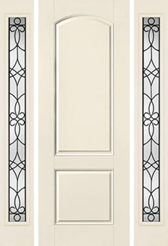 WDMA 58x96 Door (4ft10in by 8ft) Exterior Smooth 8ft 2 Panel Soft Arch Star Door 2 Sides Salinas Full Lite Flush 1