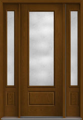 WDMA 58x96 Door (4ft10in by 8ft) French Oak Rainglass 8ft 3/4 Lite 1 Panel Fiberglass Exterior Door 2 Sides 1