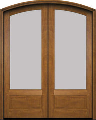 WDMA 60x78 Door (5ft by 6ft6in) Exterior Swing Mahogany 3/4 Arch Lite Arch Top Double Entry Door 1