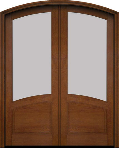 WDMA 60x78 Door (5ft by 6ft6in) Exterior Swing Mahogany 2/3 Arch Lite Arch Top Double Entry Door 4