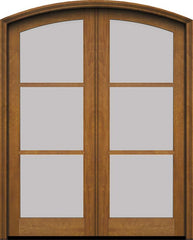 WDMA 60x78 Door (5ft by 6ft6in) Exterior Swing Mahogany Arch 3 Lite Arch Top Double Entry Door 1