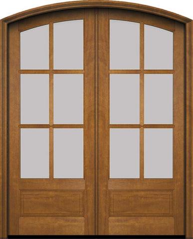 WDMA 60x78 Door (5ft by 6ft6in) Exterior Swing Mahogany 3/4 Arch 6 Lite Arch Top Double Entry Door 1