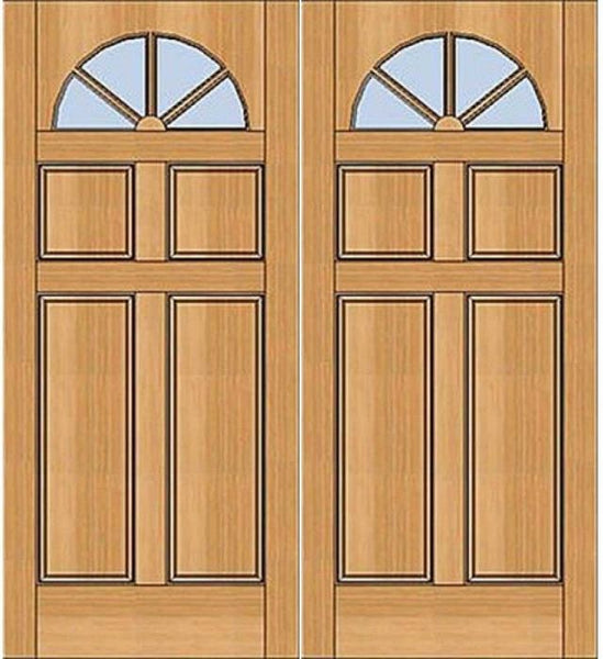 WDMA 60x80 Door (5ft by 6ft8in) Exterior Fir 1-3/4in Fan Light Double Door 1