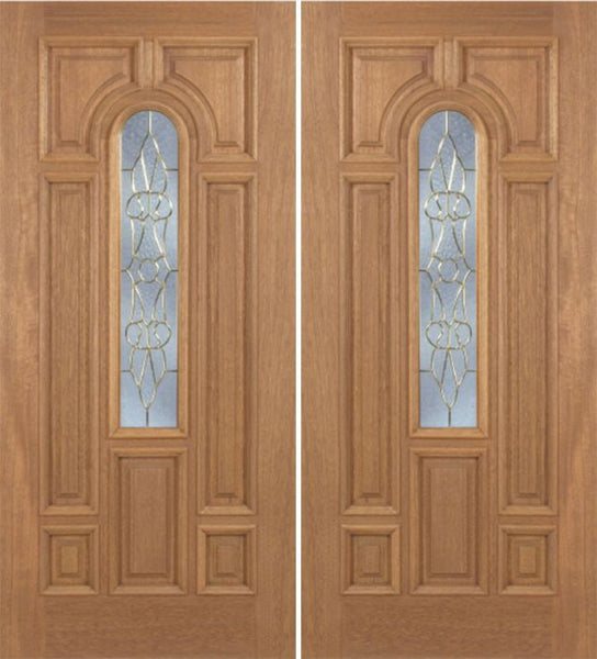 WDMA 60x80 Door (5ft by 6ft8in) Exterior Mahogany Revis Double Door w/ OL Glass - 6ft8in Tall 1