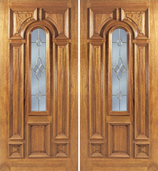 WDMA 60x80 Door (5ft by 6ft8in) Exterior Mahogany Ironbark Double Door w/ C Glass 1