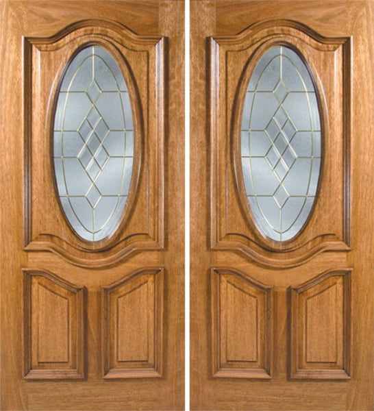 WDMA 60x80 Door (5ft by 6ft8in) Exterior Mahogany La Jolla Double Door w/ A Glass - 6ft8in Tall 1