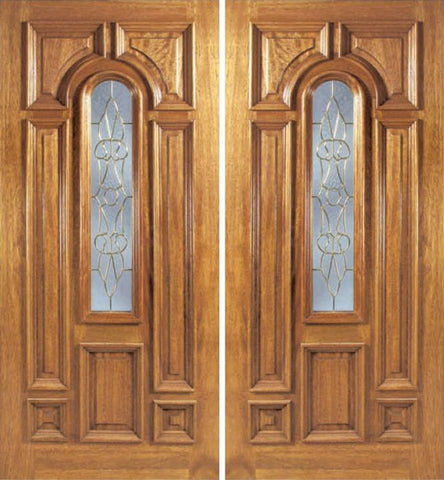 WDMA 60x80 Door (5ft by 6ft8in) Exterior Mahogany Ironbark Double Door w/ OL Glass 1