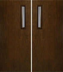 WDMA 60x80 Door (5ft by 6ft8in) Exterior Cherry Contemporary One Slim Vertical Lite Double Entry Door 1