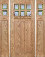 WDMA 60x80 Door (5ft by 6ft8in) Exterior Oak Randall Single Door/2side w/ MO Glass 1