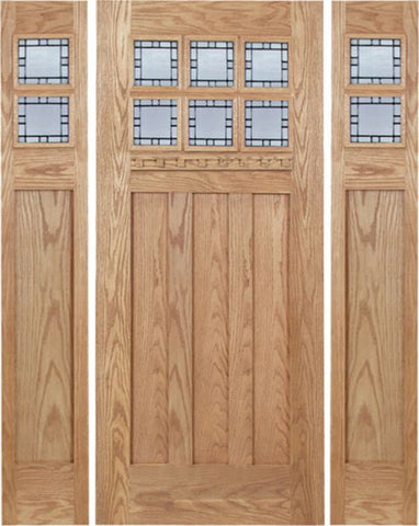 WDMA 60x80 Door (5ft by 6ft8in) Exterior Oak Randall Single Door/2side w/ N Glass 1