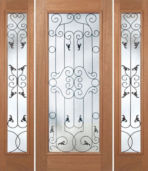 WDMA 60x80 Door (5ft by 6ft8in) Exterior Mahogany Roma Single Door/2side w/ WM Glass - 6ft8in Tall 1