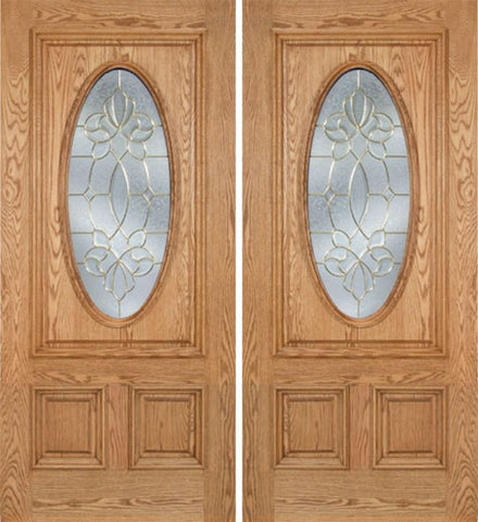 WDMA 60x80 Door (5ft by 6ft8in) Exterior Oak Watson Double Door w/ CO Glass 1