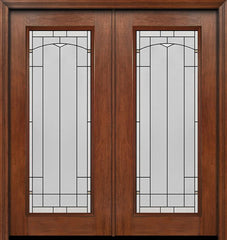 WDMA 60x80 Door (5ft by 6ft8in) Exterior Mahogany Full Lite Double Entry Door Topaz Glass 1