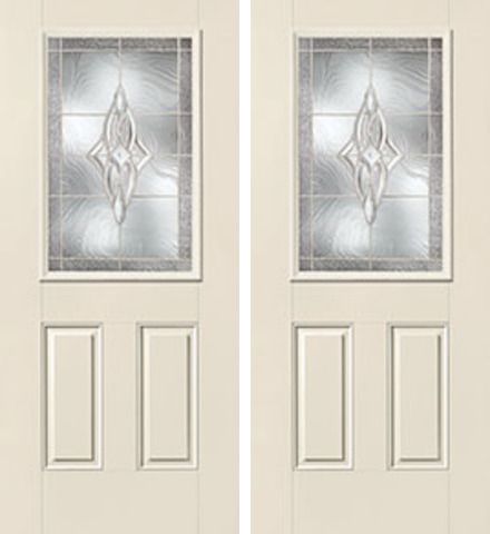 WDMA 60x80 Door (5ft by 6ft8in) Exterior Smooth Wellesley Half Lite 2 Panel Star Double Door 1