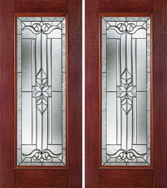 WDMA 60x80 Door (5ft by 6ft8in) Exterior Cherry Full Lite Double Entry Door CD Glass 1