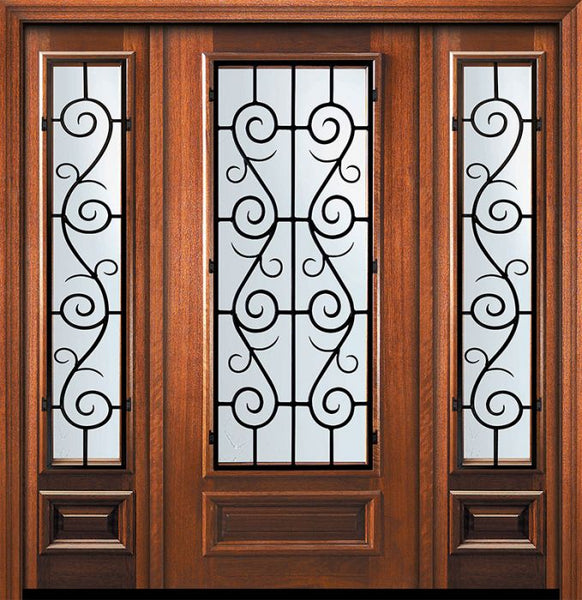 WDMA 60x80 Door (5ft by 6ft8in) Exterior Mahogany 80in 3/4 Lite St. Charles Door /2side 1