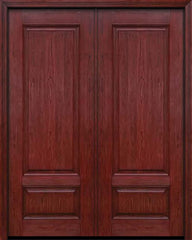 WDMA 60x96 Door (5ft by 8ft) Exterior Cherry 96in Two Panel Double Entry Door 1