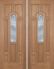 WDMA 60x96 Door (5ft by 8ft) Exterior Mahogany Revis Double Door w/ L Glass - 8ft Tall 1