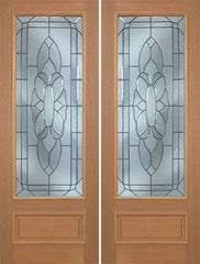 WDMA 60x96 Door (5ft by 8ft) Exterior Mahogany Livingston Double Door w/ BO Glass - 8ft Tall 1