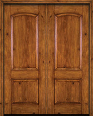 WDMA 60x96 Door (5ft by 8ft) Exterior Knotty Alder 96in Alder Rustic Plain Panel Double Entry Door 1