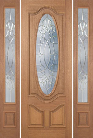 WDMA 60x96 Door (5ft by 8ft) Exterior Mahogany Carmel Single Door/2side w/ CO Glass - 8ft Tall 1