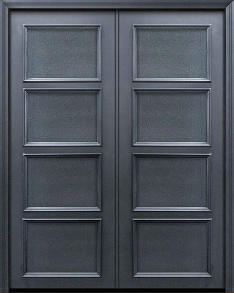 WDMA 60x96 Door (5ft by 8ft) Exterior 96in ThermaPlus Steel 4 Panel Solid Continental Double Door 1