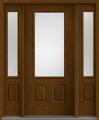 WDMA 62x80 Door (5ft2in by 6ft8in) French Oak Clear 3/4 Lite 2 Panel Fiberglass Exterior Door 2 Sides 1